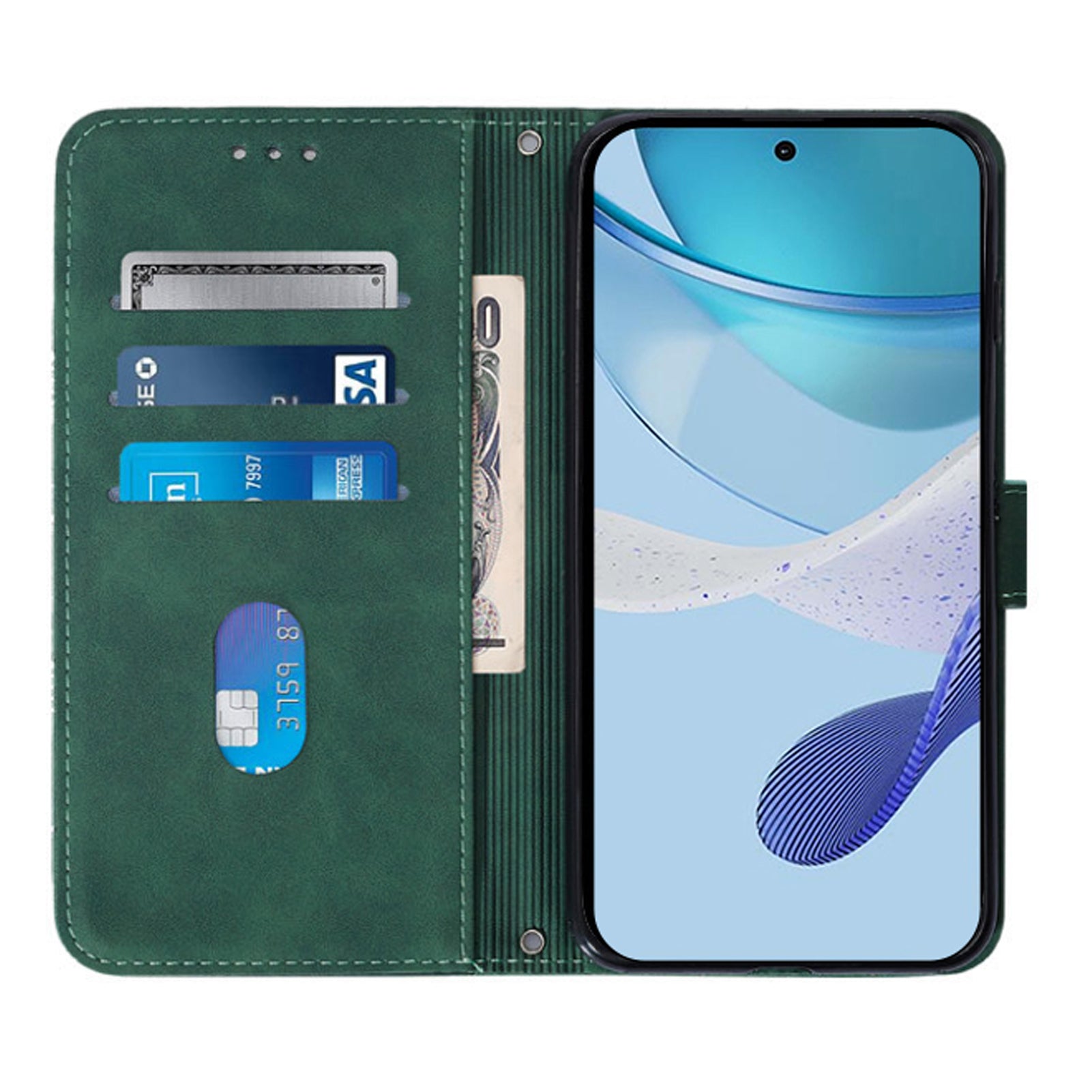 YB Imprinting Series-2 for Samsung Galaxy Z Fold6 5G Case PU Leather Imprinted Phone Cover with Shoulder Strap - Blackish Green YB Imprinting Series-2 for Samsung Galaxy Z Fold6 5G Case PU Leather Imprinted Phone Cover with Shoulder Strap - Blackish Green